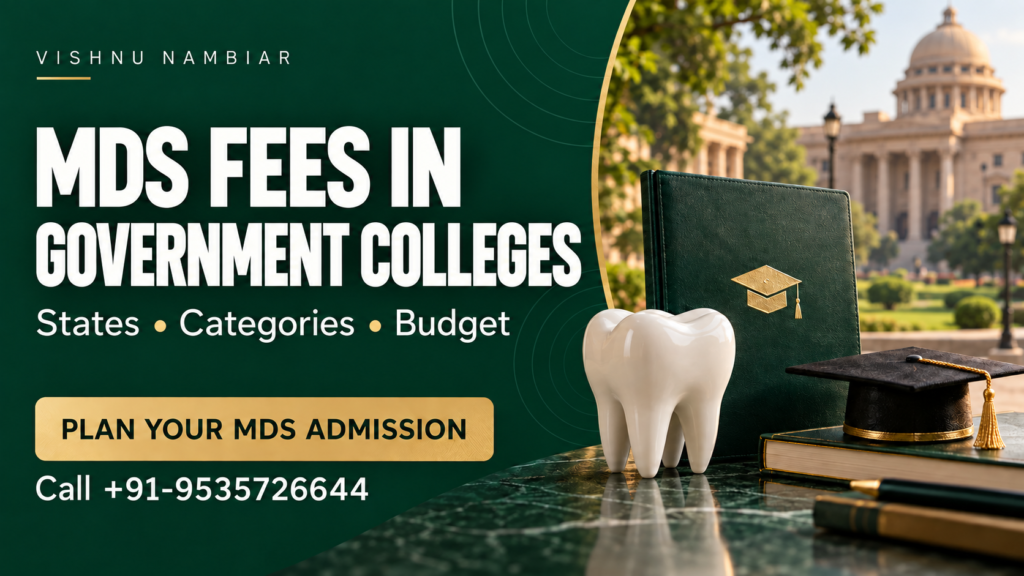 MDS Fees in Government Colleges – State-wise, Category-Wise